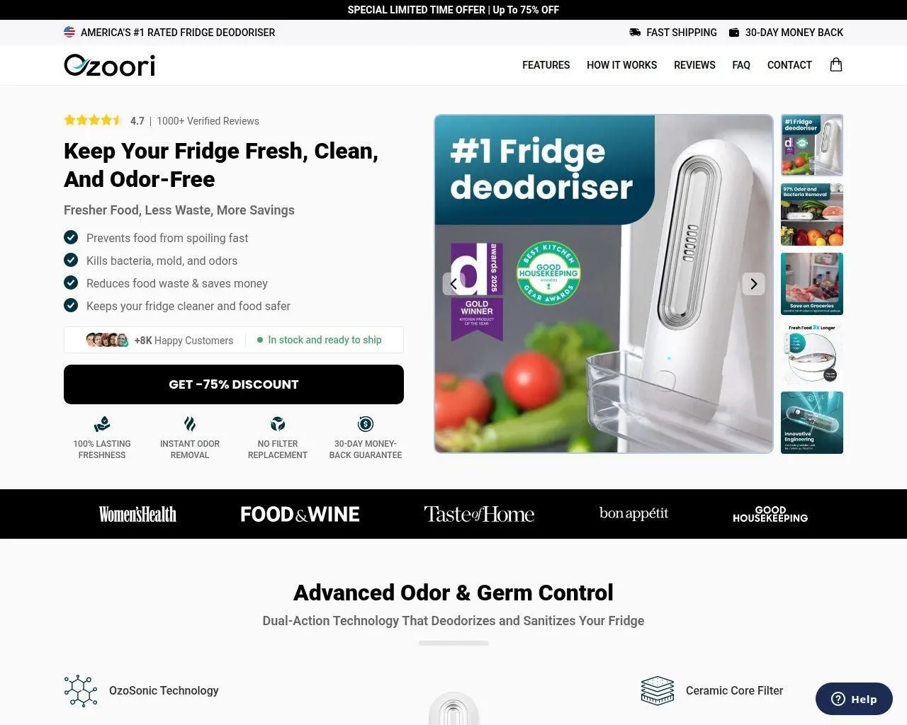 Ozoori | Fridge Deodoriser